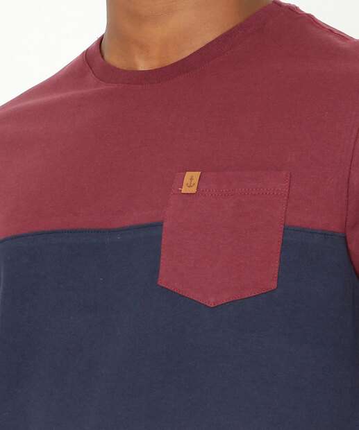 Camiseta Masculina Recorte Bolso Manga Curta MR