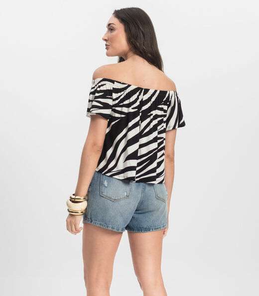 Blusa Feminina Ciganinha Infinita Cor Preto