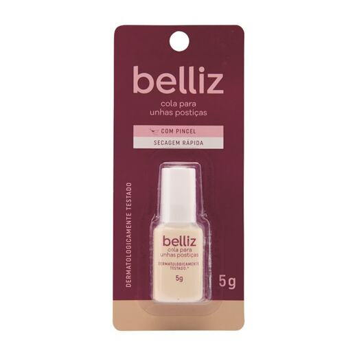 Image_Kit c/4 Cola Para Unhas Posticas Belliz 5G Com Pincel