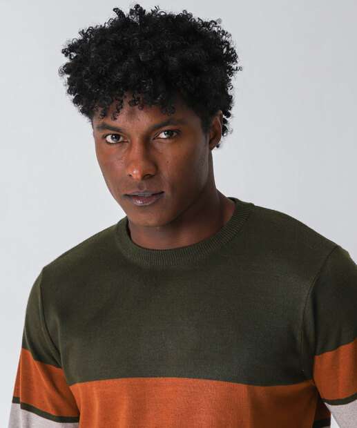 Suéter Masculino Tricô Listras MR