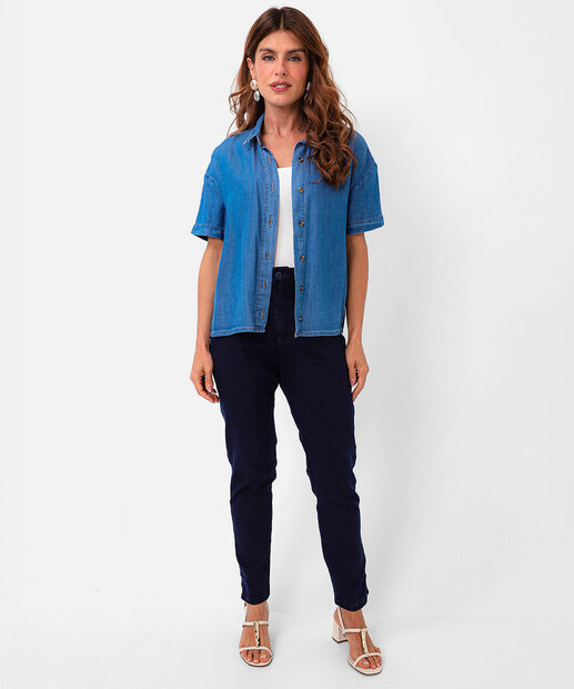 Image_Calça Jeans Skinny Feminina Cintura Alta Biotipo Azul