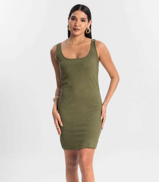 Image_Vestido Curto em Ribana Canelada Rovitex Verde