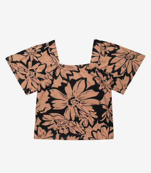 Blusa Feminina Manga Ampla Secret Glam Marrom