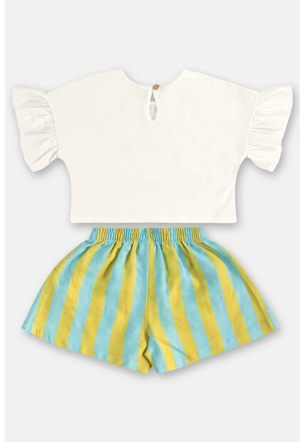 Conjunto Menina com Blusa e Short Três e Já