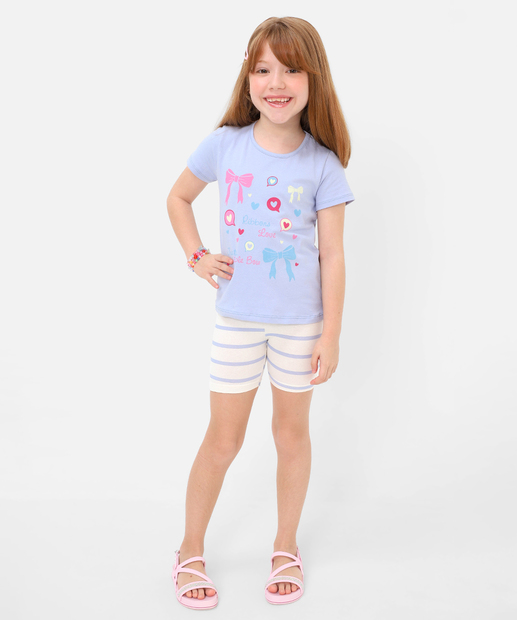 Conjunto Infantil Estampado Marisa Tam 4 a 10 Azul