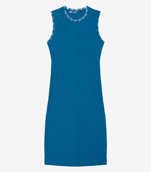 Vestido Ribana Canelada Minty Azul