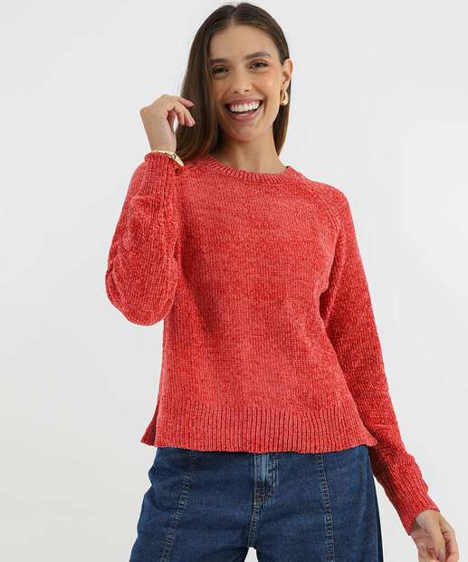 Image_Suéter Feminino Chenille Marisa Vermelho