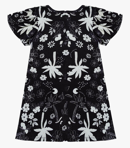 Vestido Infantil Feminino Estampado Select Preto