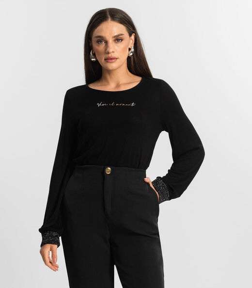 Image_Blusa Manga Longa Tricot Endlles Preto
