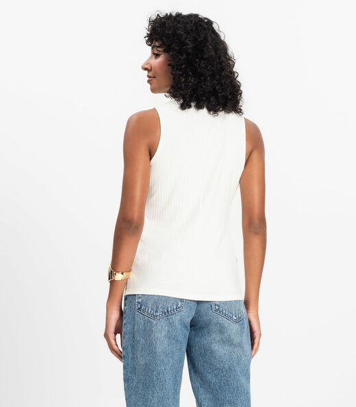 Regata Feminina Ribana Canelada Rovitex Bege