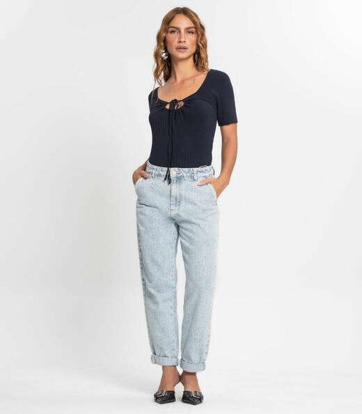 Blusa Feminina Com Amarração Endless Azul