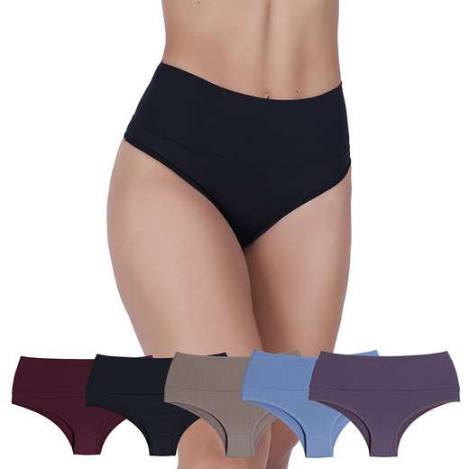 Image_Kit 5 Calcinhas Rubi Cós Duplo Microfibra Concept Lingerie Multicolorido