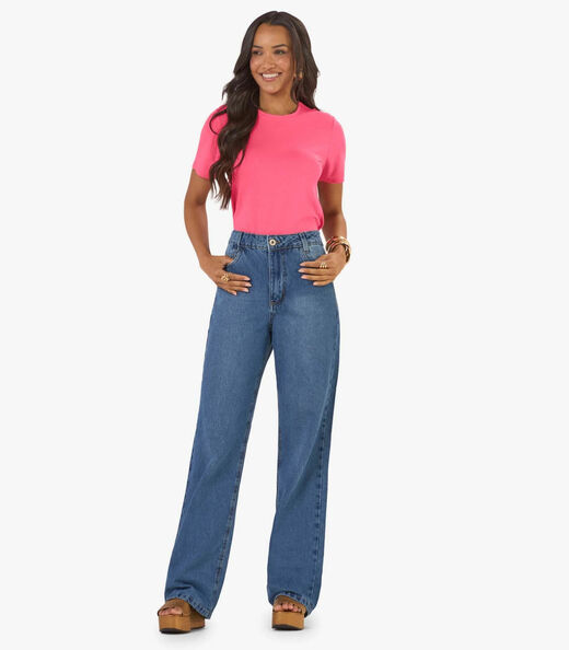 Blusa Feminina Básica Visco Maquinetada Rovitex Rosa