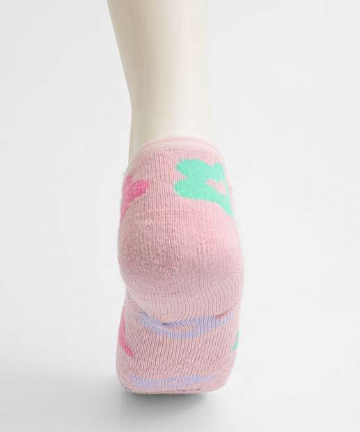 Meia Sapatilha Infantil Antiderrapante Minnie Rosa