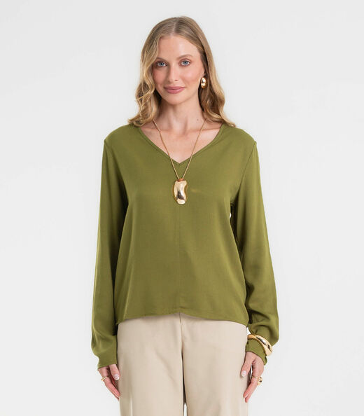 Blusa Manga Longa Feminina Rovitex Verde