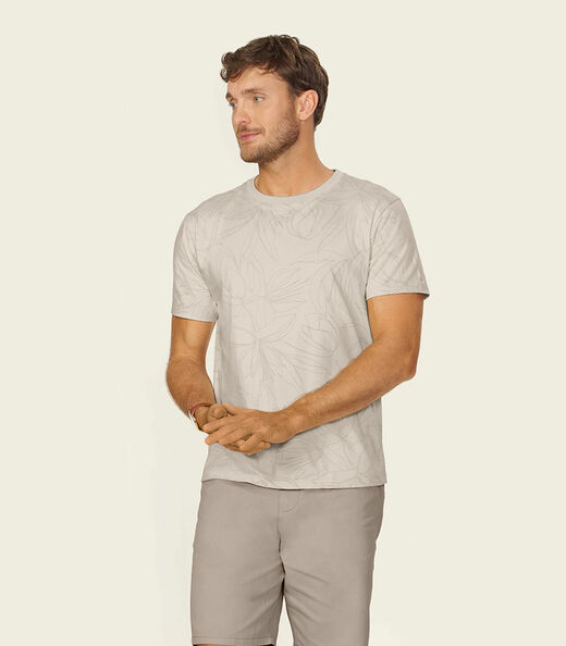 Image_Camiseta Masculina Cotton leve Estampada Diametro Bege