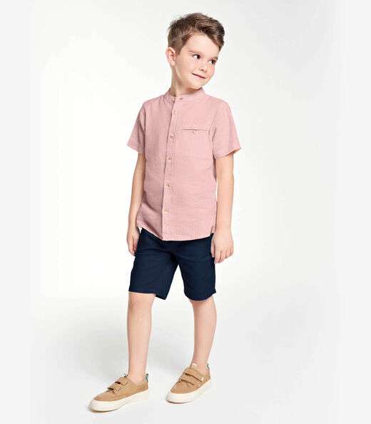 Conjunto Menino Camisa Com Bermuda Trick Nick Rosa