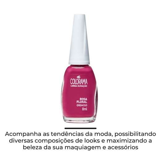 Esmalte Colorama Rosa Floral Cremoso Longa Duração 8ml