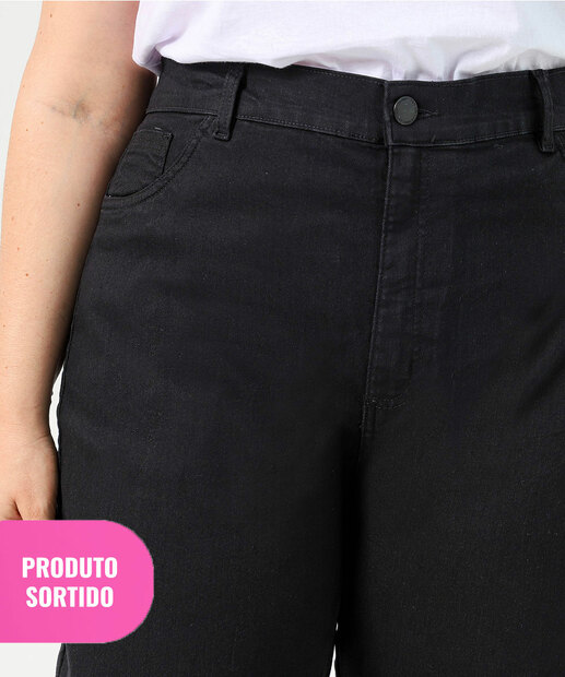 Calça Plus Size Feminina Jeans Skinny Preto