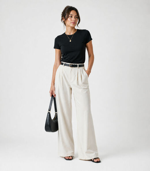 Blusa Feminina Básica Algodão Infinita Cor Preto