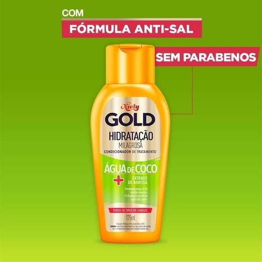 Kit Niely Gold Água De Coco Shampoo 275mle 175ml