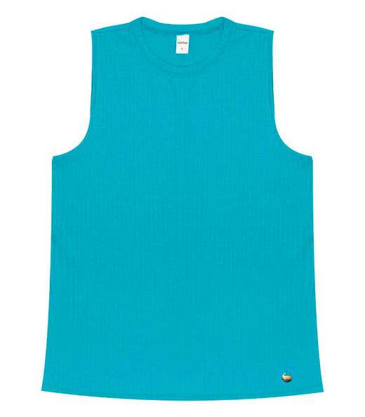 Regata Feminina Ribana Canelada Rovitex Azul