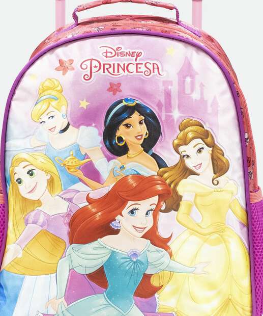 Mochila Mala Com Rodas Infantil Princesas Disney Xeryus