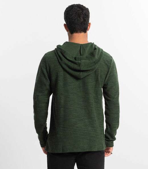 Blusão Masculino Com Capuz Maquinetado Diametro Verde