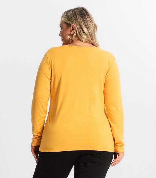 Blusa Manga Longa Viscotorcion Secret Glam Amarelo