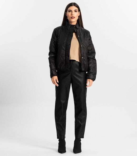 Jaqueta Puffer Feminina Em Microfibra Endless Preto