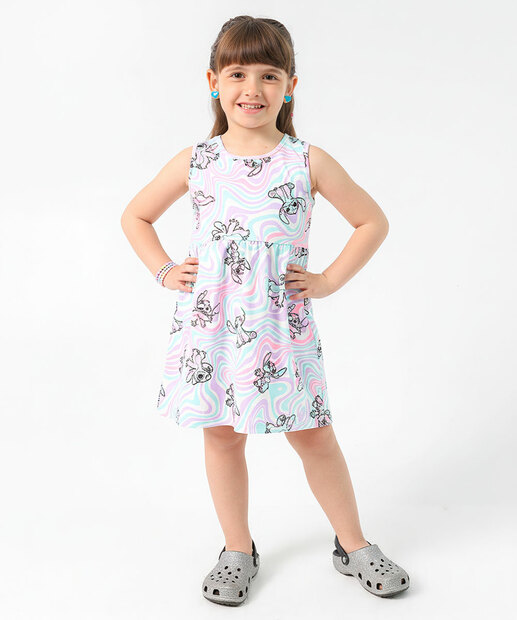 Image_Vestido Infantil Estampa Stitch Tam 4 a 10 Off White