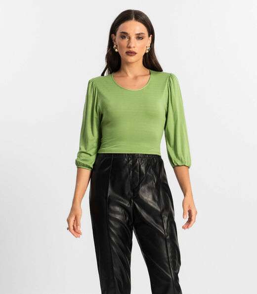 Image_Blusa Feminina Manga 3/4 Endless Verde