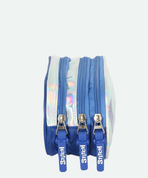 Estojo Escolar Infantil Stitch Disney Prata