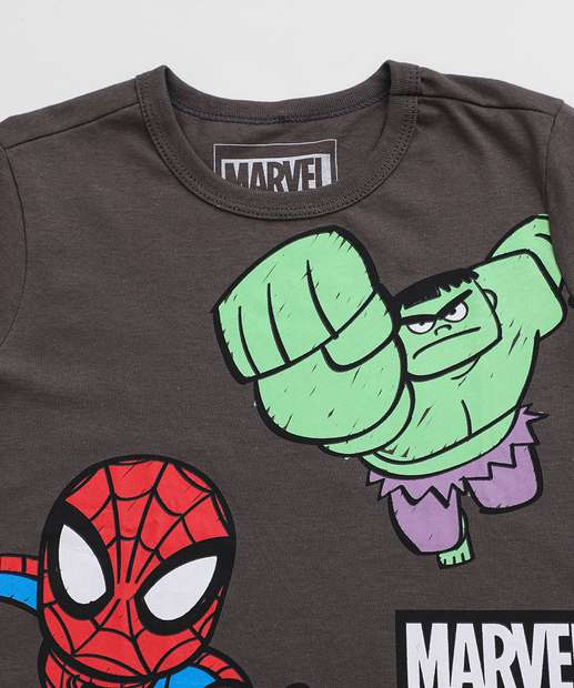 Conjunto Infantil Hulk Marisa Tam 4 a 10 Cinza