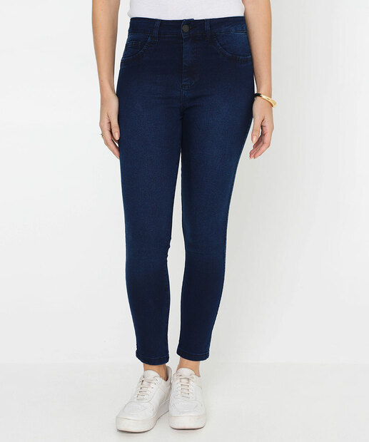 Calça Jeans Skinny Feminina Cintura Média Biotipo Azul