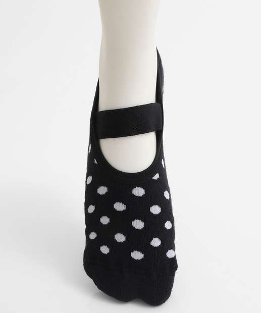 Meia Sapatilha Feminina Antiderrapante Marisa Preto