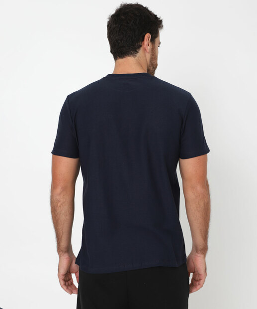Camiseta Masculina Super Homem Alto Relevo Warner Bros Azul