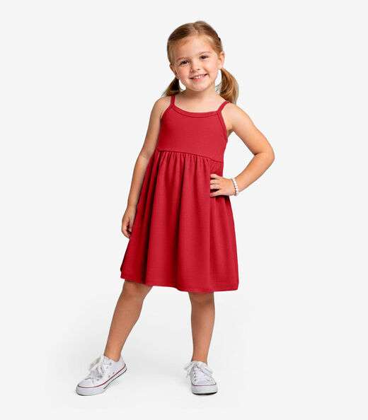 Vestido Feminino Infantil de Alças Select Vermelho