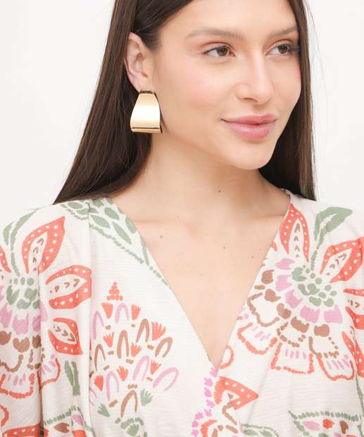 Vestido Midi Feminino Estampa Flores Marisa