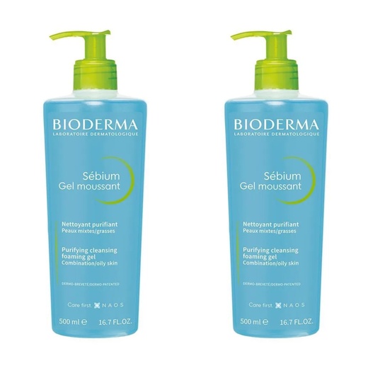 Image_Kit com 2 Unidades de Sébium Gel Moussant Gel De Limpeza Bioderma 500ml