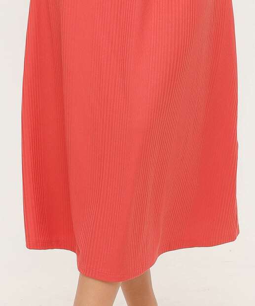 Vestido Midi Feminino Canelado Amarração Marisa