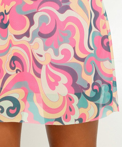 Vestido Feminino Tule Estampado Marisa