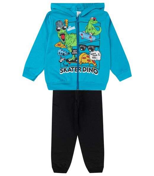 Conjunto De Moletom Infantil Com Capuz Kappes Azul