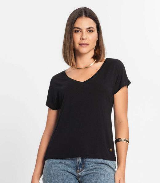 Blusa Feminina Viscotorcion Rovitex Preto