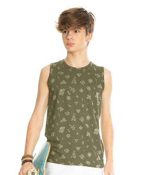 Regata Masculina Juvenil Estampada Rovitex Teen Verde