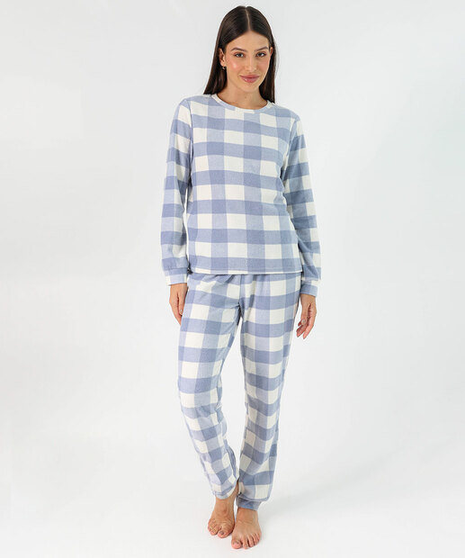 Image_Pijama Feminino Estampa Xadrez Marisa Azul