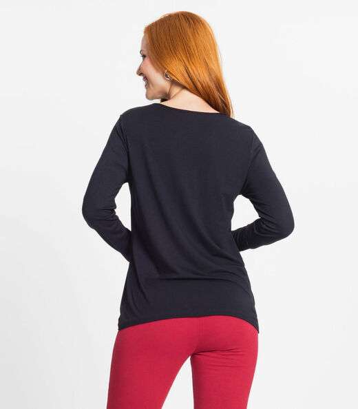 Blusa Feminina Com Botões Manga Longa Rovitex Preto