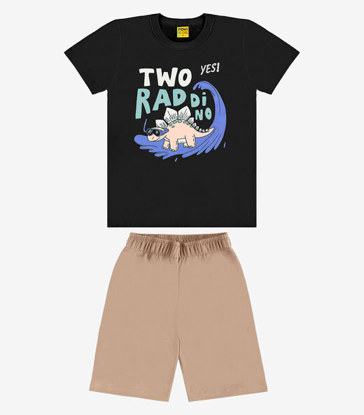 Image_Conjunto Infantil Camiseta Com Bermuda Rovi Kids Preto