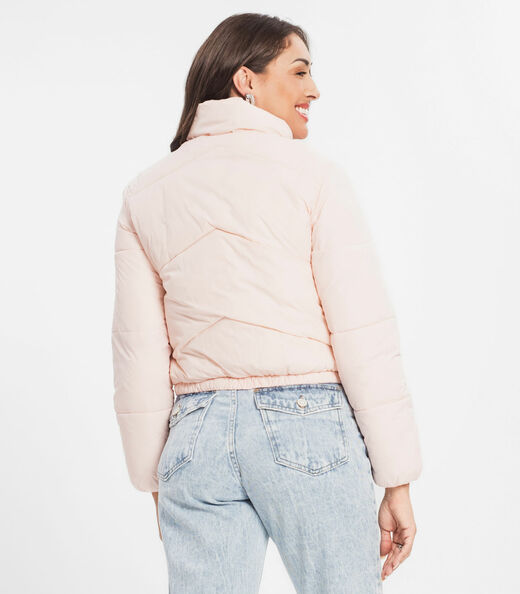 Jaqueta Feminina Puffer Bomber Select Rosa