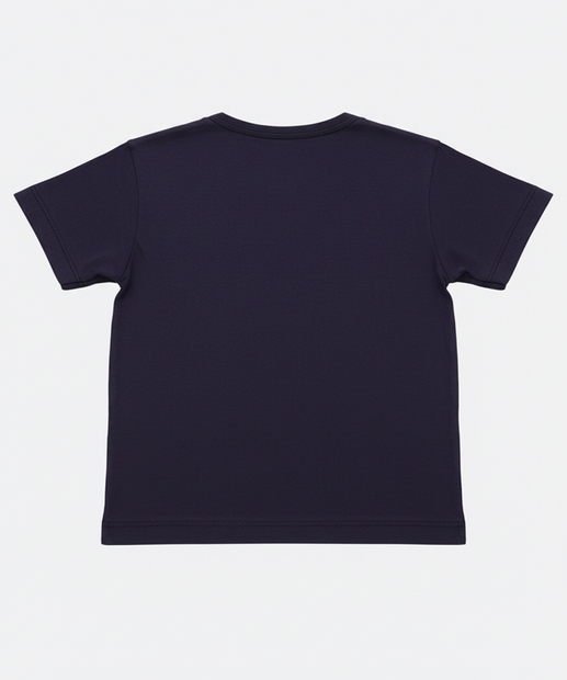 Blusa Infantil Manga Curta Estampada Marisa Tam 4 a 10 Azul